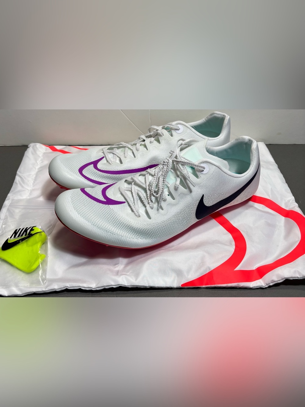 Nike Zoom Ja Fly 4 White Bright Crimson Obsidian Men’s Sz 13 w bag & spikes NEW